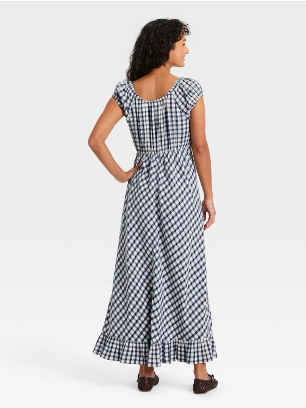 BNWT✨Universal Thread Puff Short Sleeve Gingham Dress - Picture 4 of 7